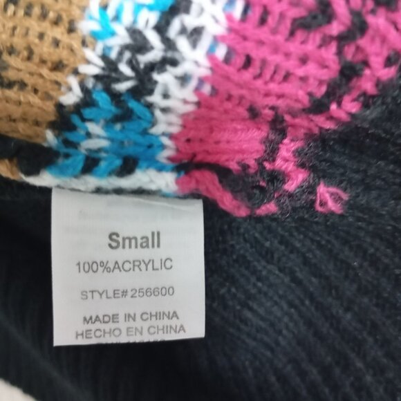 Merry Christmas Poof Feliz Navidad Flamingo Sweater S Black - Picture 3 of 11